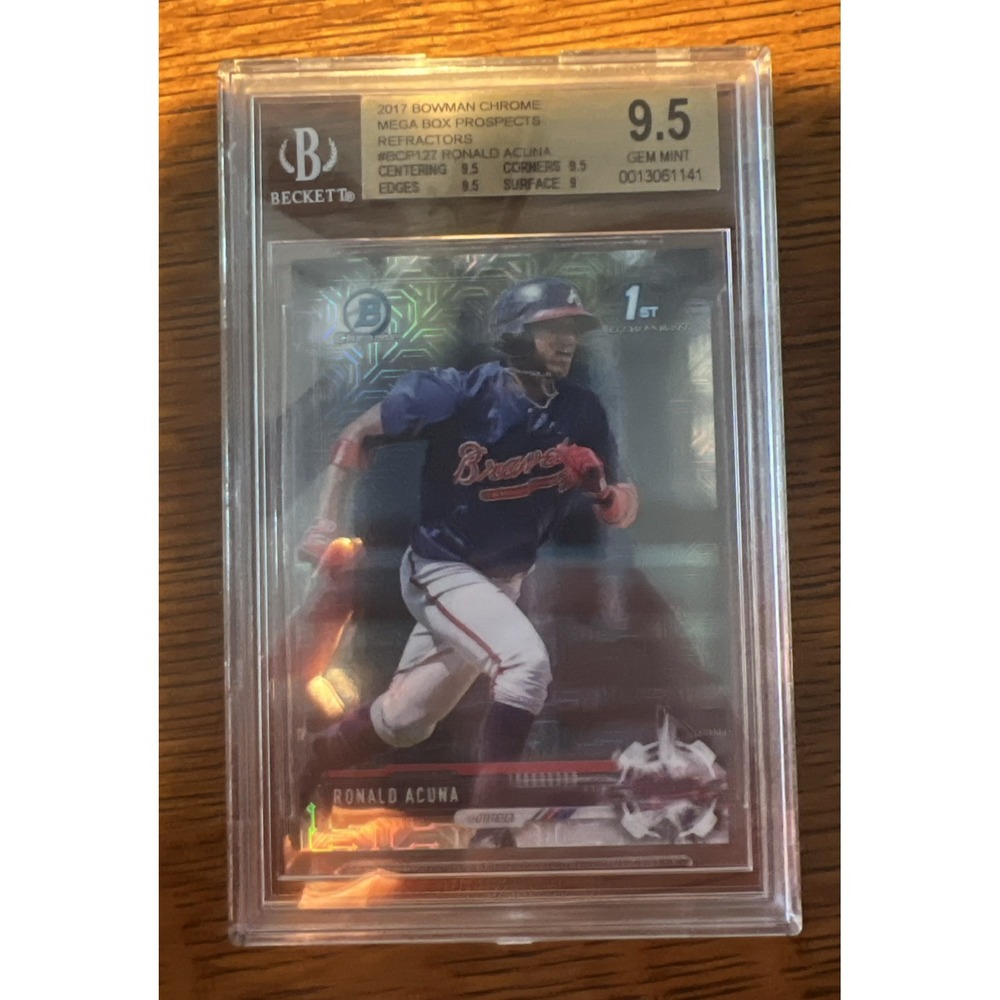 2017 Bowman Chrome Ronald Acuna Mega Box Refractor BCP‎ 127 BGS 9.5